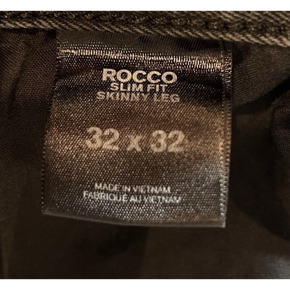 Express Jeans Mens 32x32 Black Rocco Slim‎ Straight Dark Wash Stretch Denim - Picture 4 of 12